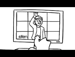 Ellen's 8th Annual Cat Week Dedication 'Screen Grab' - Simon's Cat | BLACK & WHITE