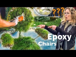 Crazy Chairs made of Epoxy resin, Grass and Iron Chains.